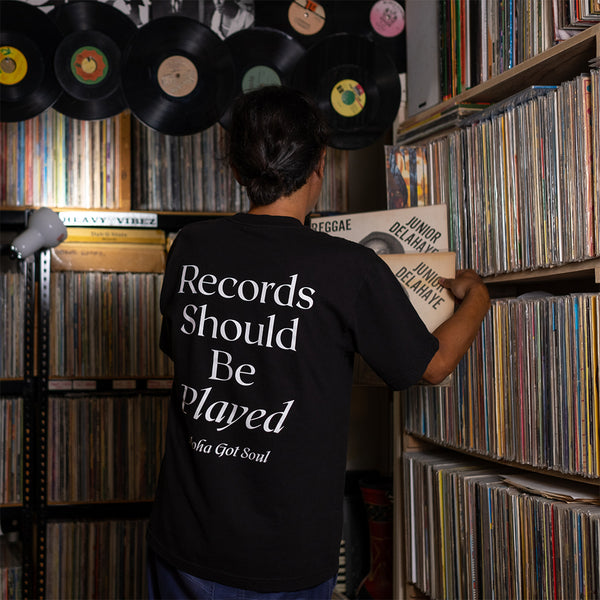 RSBP T-shirt (Black / White) Records Should Be Played