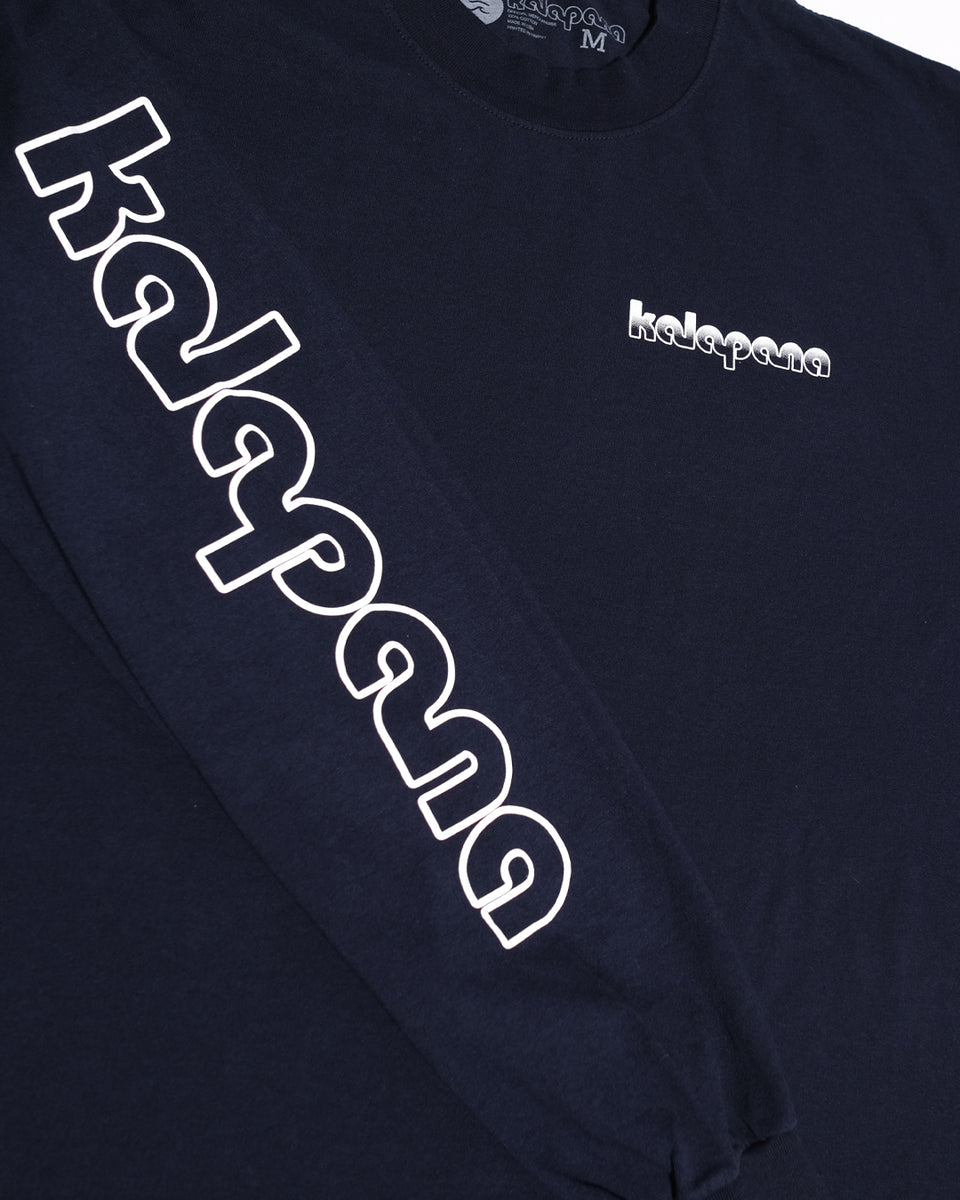 Kalapana Classic Logo Long Sleeve Shirt (Navy) – Aloha Got Soul