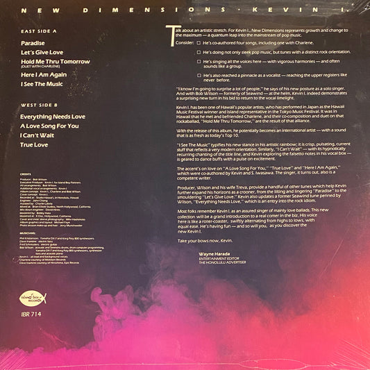 Kevin I. - New Dimensions (オリジナル・ビニール LP)