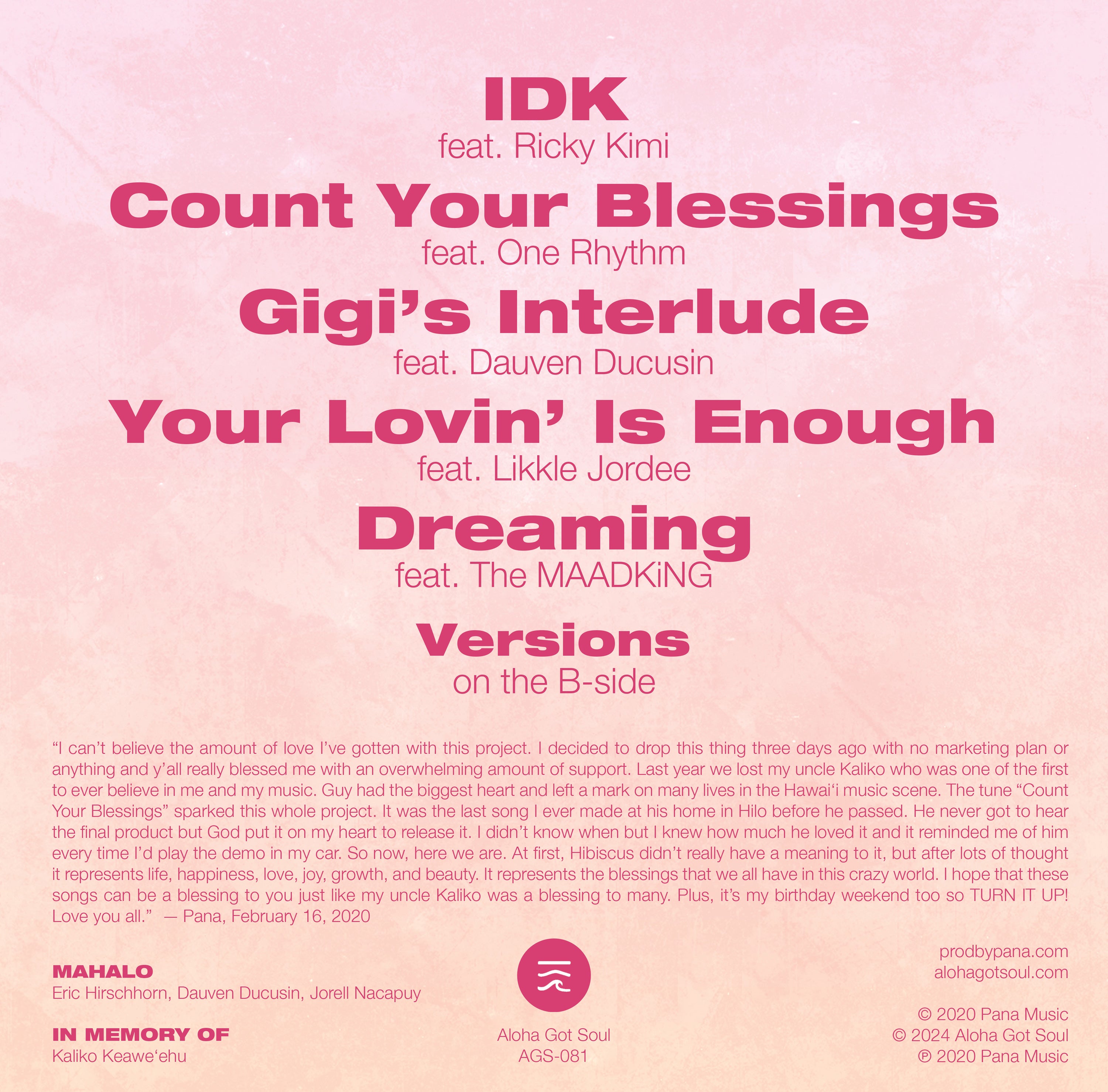 Pana - Hibiscus (AGS-081) – Aloha Got Soul