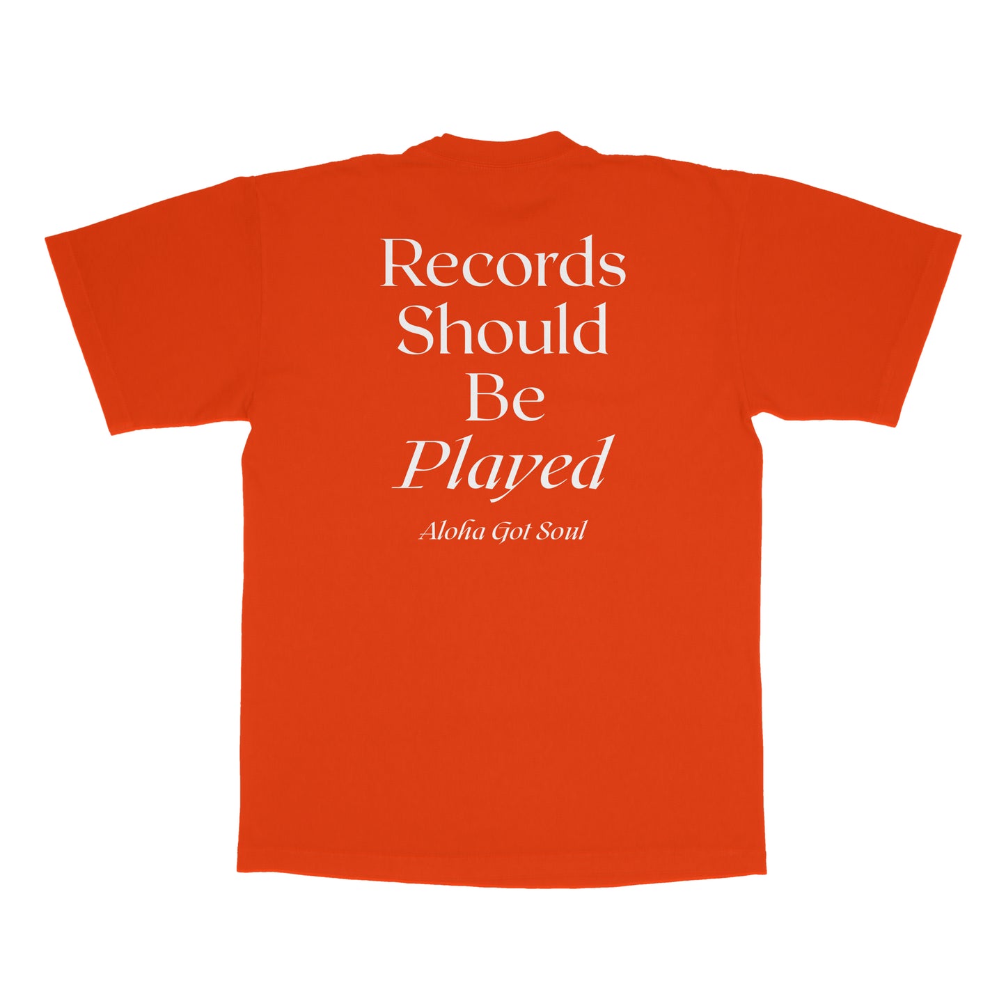 RSBP T-shirt (Bright Orange / White) Records Should Be Played