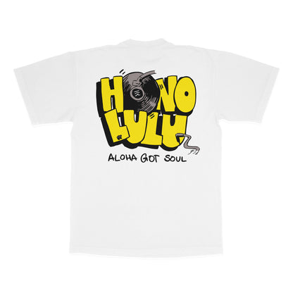 HONOLULU Tシャツ（ホワイト/イエロー）