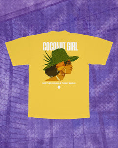 Coconut Girl T-shirt (Yellow) - Punky Aloha x Brother Noland