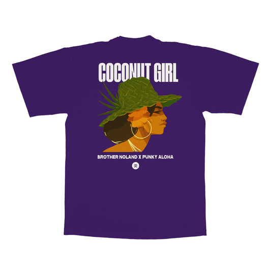 Coconut Girl T-shirt (Purple) - Punky Aloha x Brother Noland