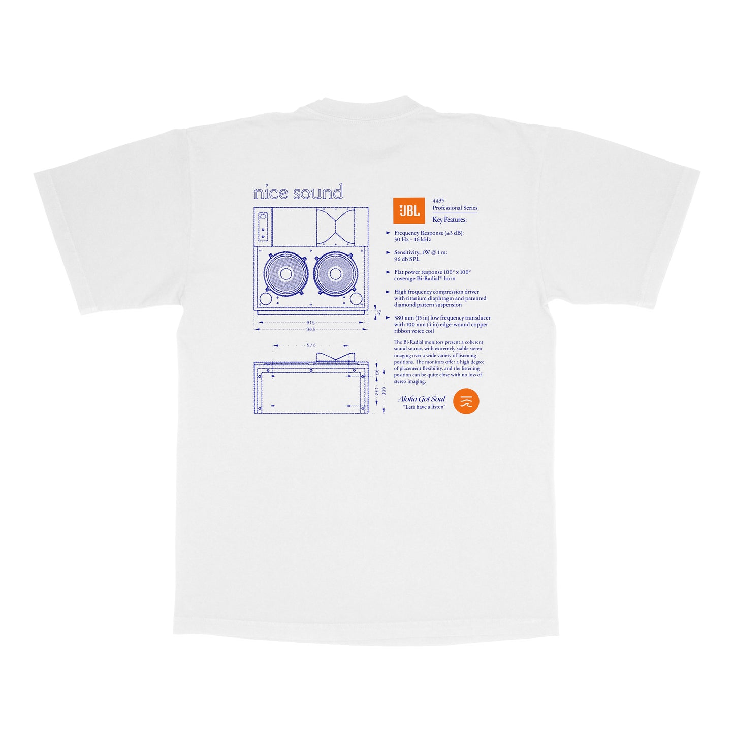 nice sound JBL 4435 T-shirt (White)