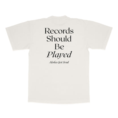 RSBP Tシャツ（オフホワイト/ブラック）レコードは再生されるべき