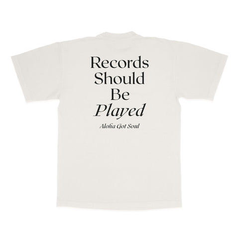 RSBP T-shirt (Off-White / Black) Records Should Be Played