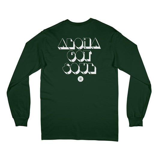 ディスコアイランド ロングスリーブシャツ（フォレストグリーン/ホワイト）