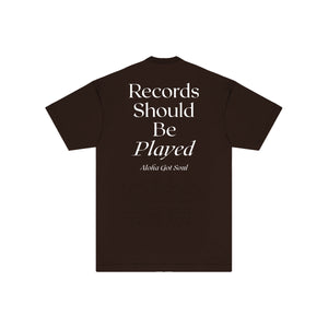 RSBP T-shirt (Chocolate / White) Records Should Be Played