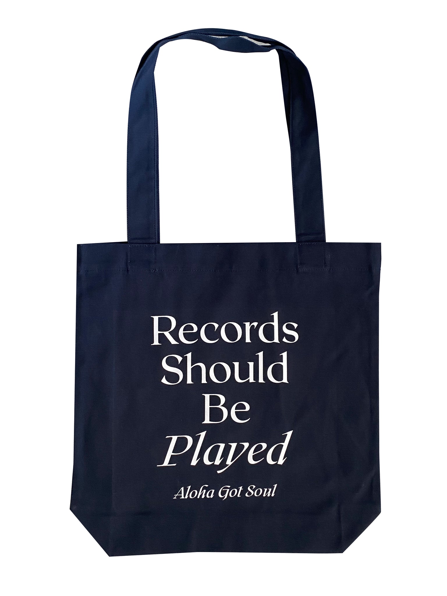 Records Should Be Played Tote Bag (Navy)